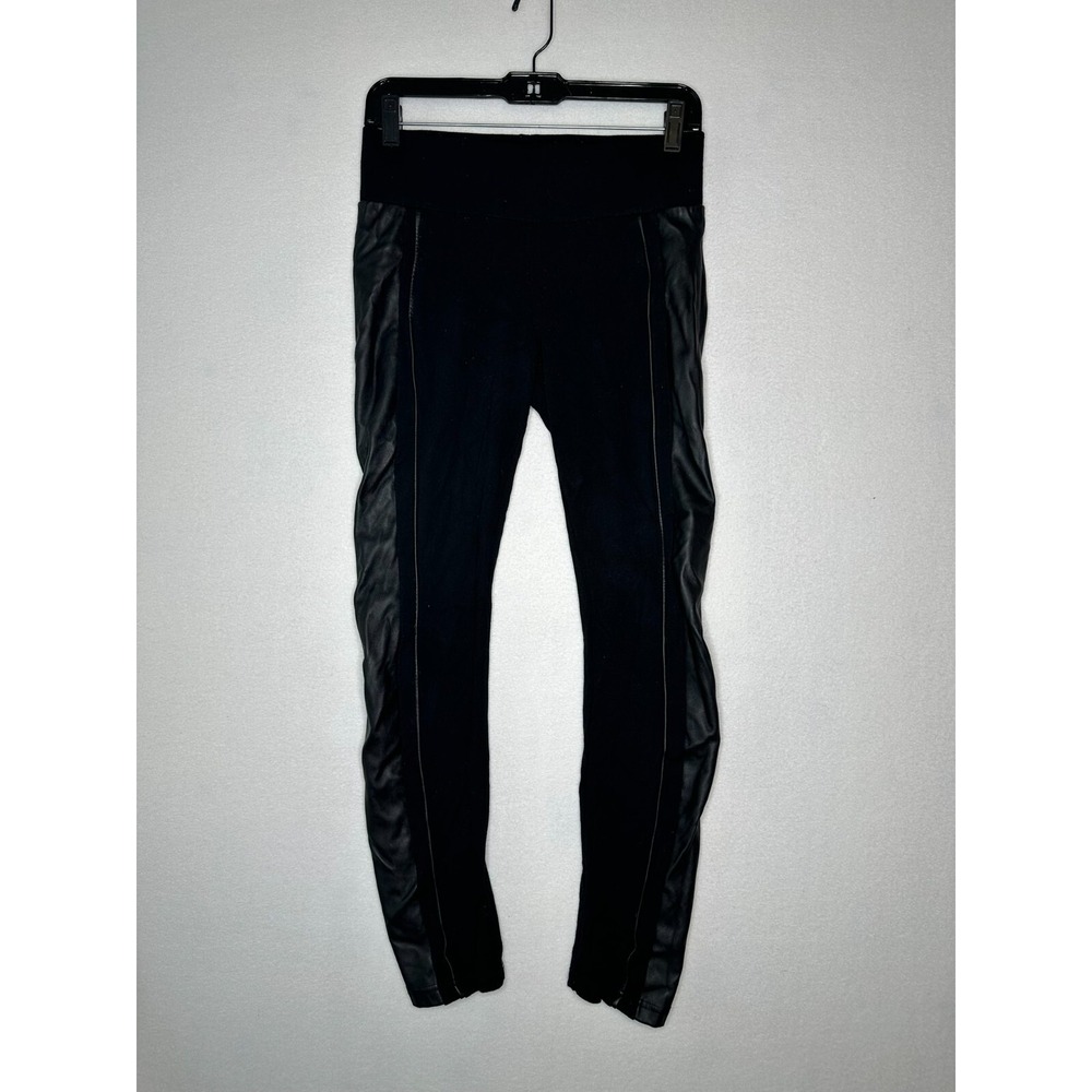 GB Black Leggings Womens Medium Faux Leather Runners Ankle Pants